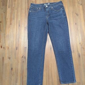 Seven7 Women's Dark Blue Slim Straight Leg Jeans